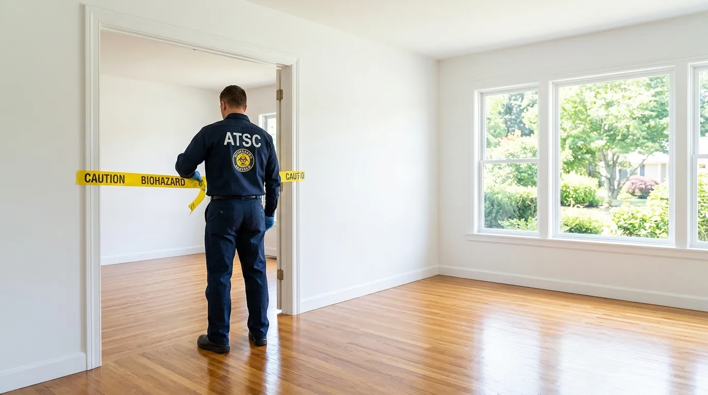 Certified biohazard cleanup crew performing Decomposition Cleanup in Wedgefield